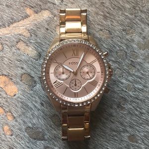 Gold Fossil Watch
